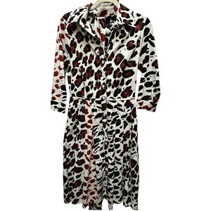 Samantha Sung Abstract Leopard Shirt Dress – Size 4